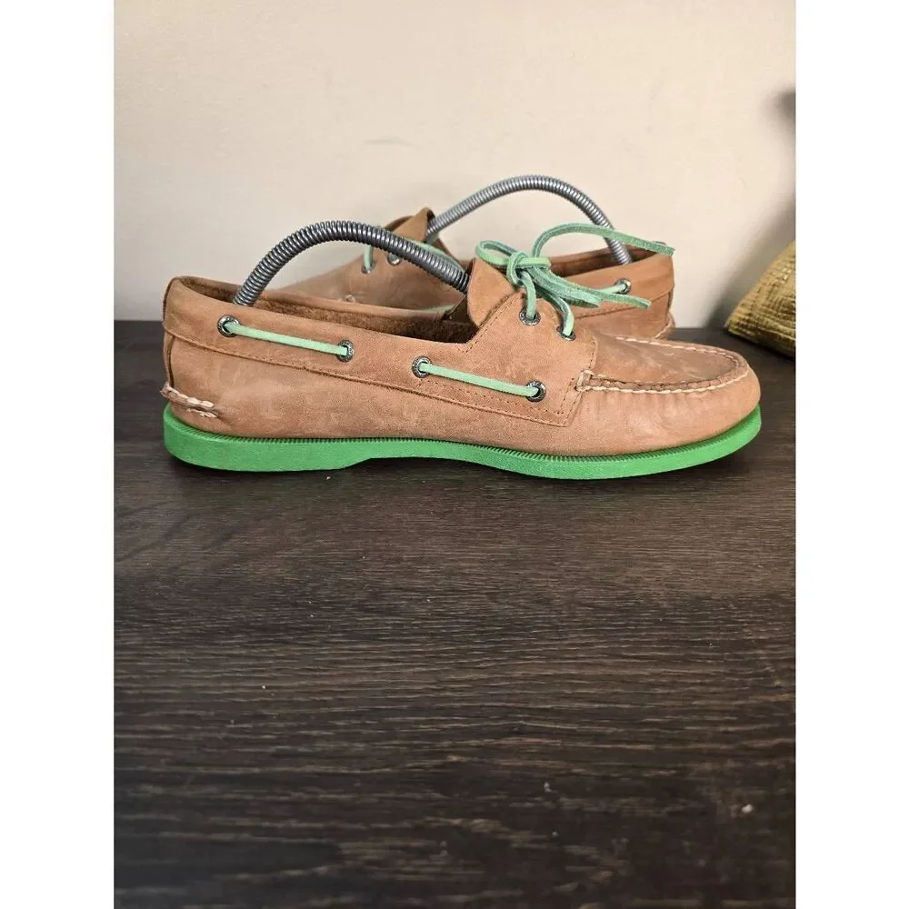 Sperry Top-Sider Mens 11.5 2 Eye Boat Shoes Tan Brown Leather